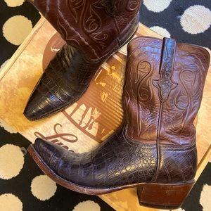 Brown lucchese calf boot, sz 9.5